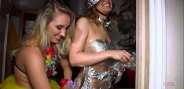  GIRLS GONE WILD - A Wardrobe Malfunction At The Party Leads To Some Great Lesbian Action